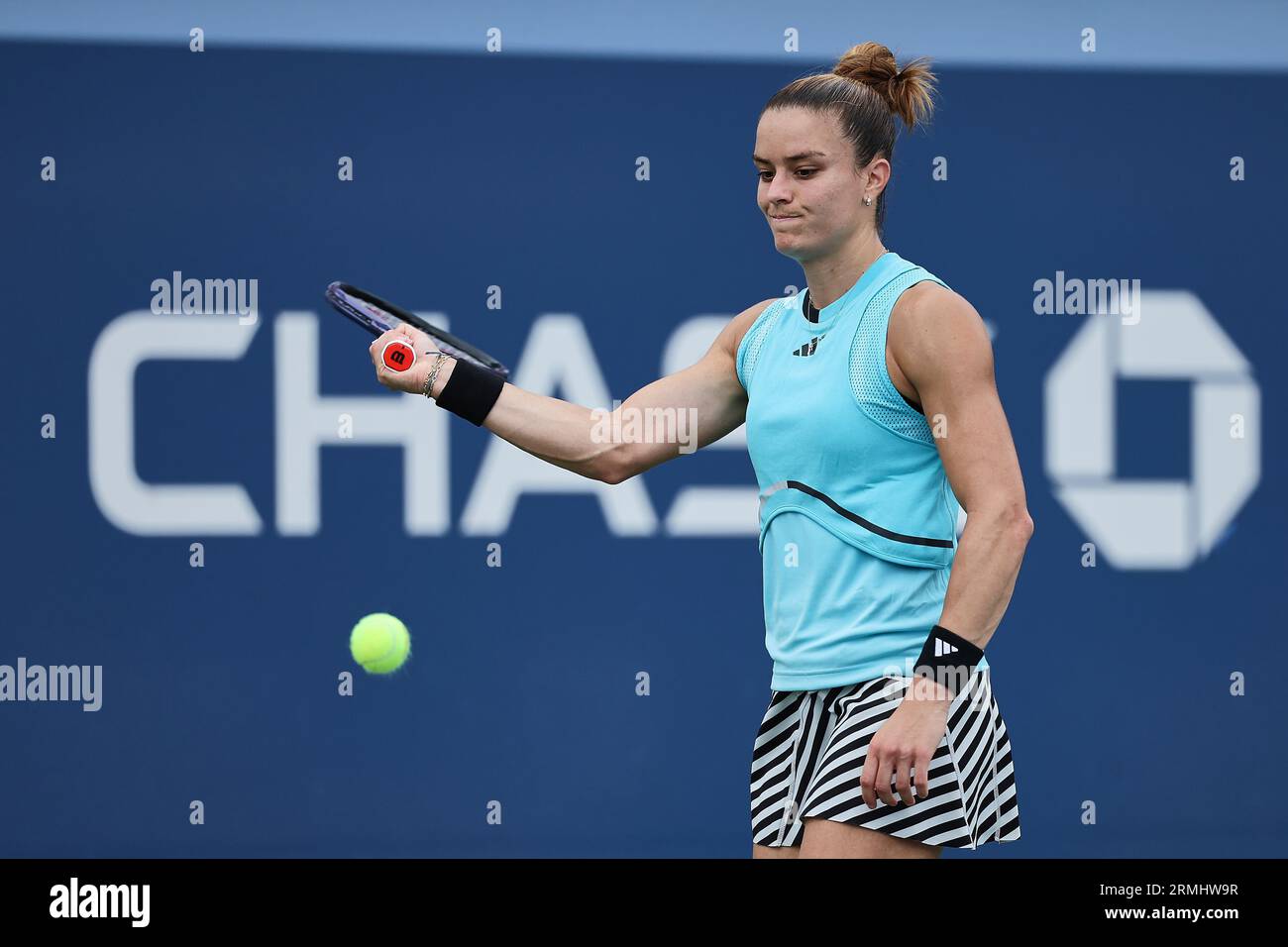 New York, New York, USA. 28th Aug, 2023. Maria Sakkari (GRE) in action during the 2023 US Open - Tennis Championships (Credit Image: © Mathias Schulz/ZUMA Press Wire) EDITORIAL USAGE ONLY! Not for Commercial USAGE! Stock Photo