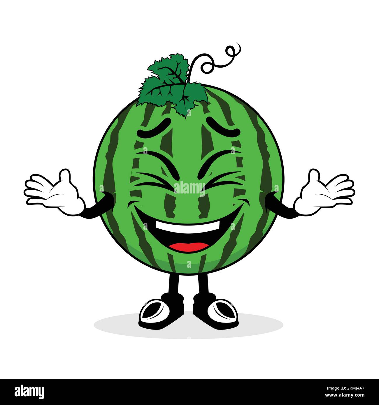 Watermelon Cartoon Mascot laughing happily Stock Vector Image & Art Alamy