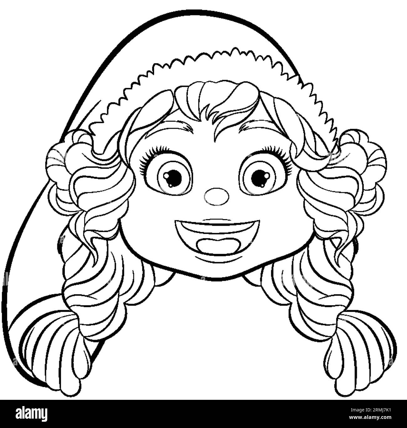 A vector cartoon illustration of a middleage woman wearing a head