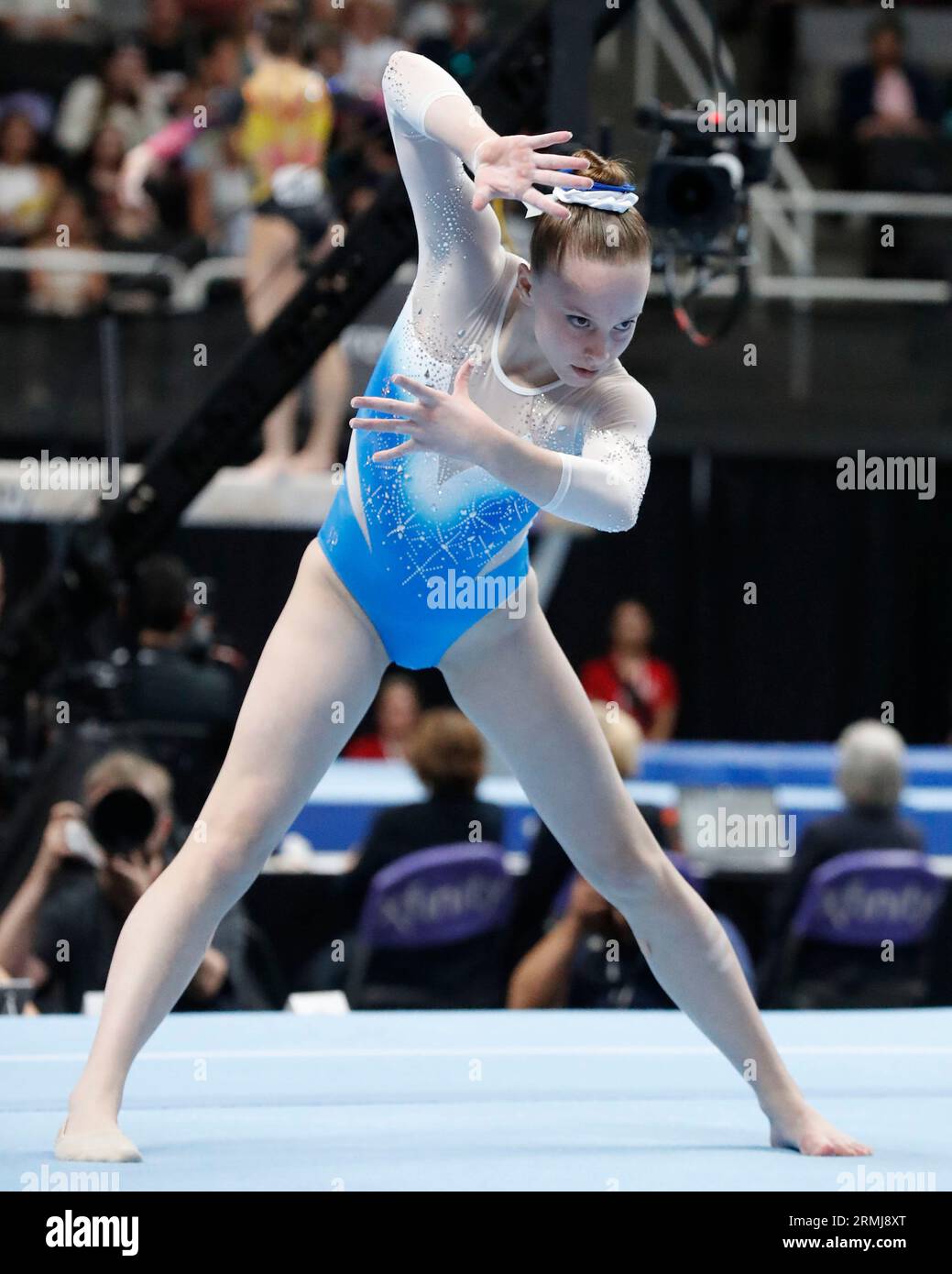 San Jose, California, USA. 27th Aug, 2023. Nola Matthews (201) competes on the floor exercise at the 2023 Xfinity U.S. Gymnastics Championships at the SAP Center in San Jose, California on Sunday, August 27, 2023 (Credit Image: © David G. McIntyre/ZUMA Press Wire) EDITORIAL USAGE ONLY! Not for Commercial USAGE! Stock Photo
