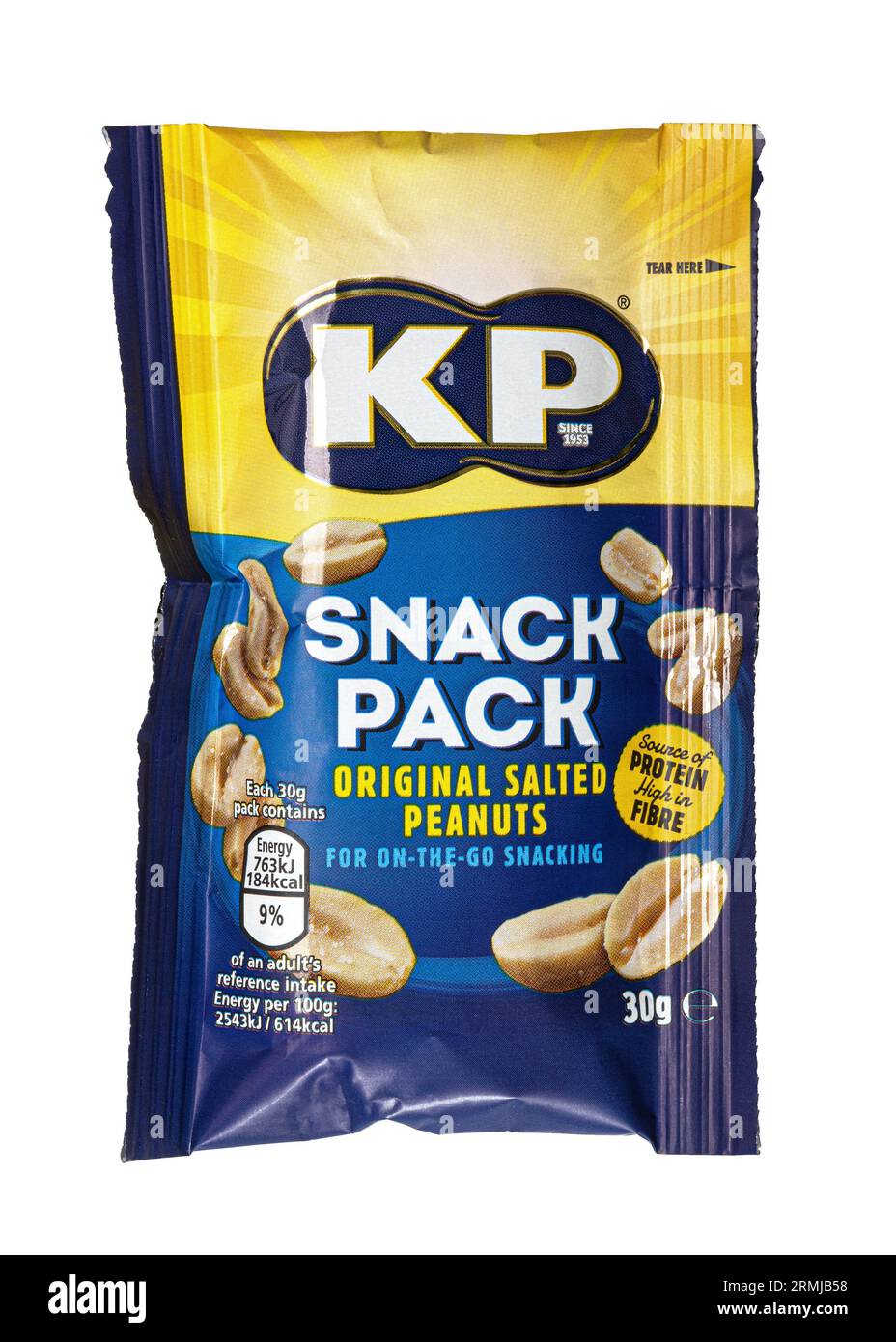 SWINDON, UK - August 29, 2023: Snack Pack of KP Original Peanuts on a white background Stock Photo
