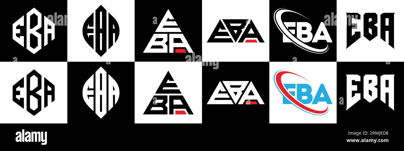 EBA letter logo design on black background.EBA creative initials