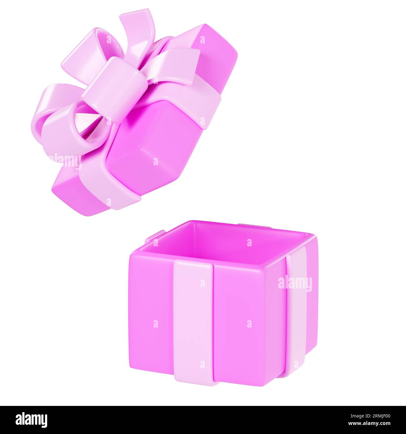 Open pink gift box 3d render illustration Stock Photo