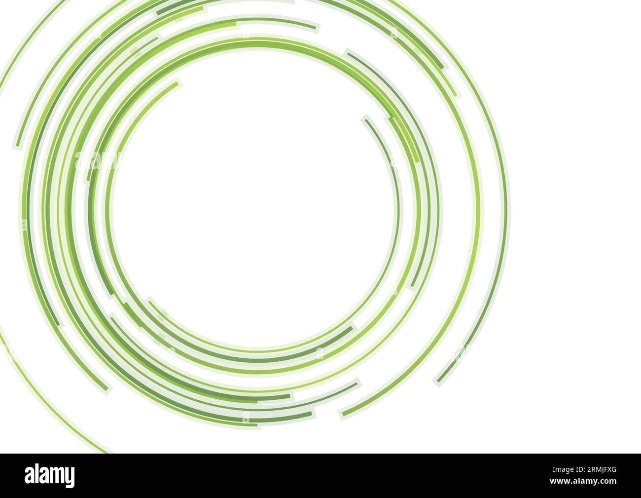 Abstract green HUD circles futuristic tech background. Vector design Stock Vector
