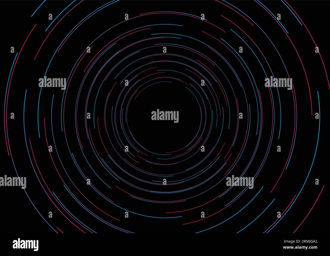Dark circular lines abstract futuristic background. Vector technology design Stock Vector