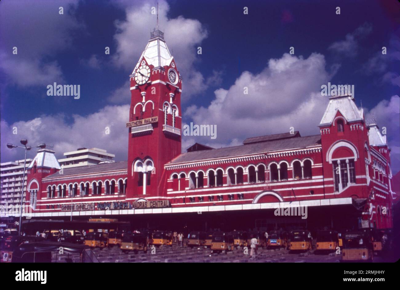 Chennai Central Railway Station, Built in the Gothic Revival style, the