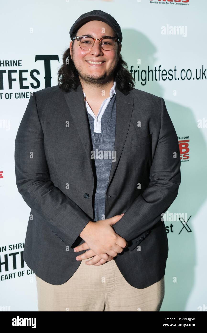 London, UK. 28th Aug, 2023. Alex Kahuam photographed at the World Premiere of Failure! held during Pigeon Shrine Frightfest 2023 at the Cineworld Leicester Square. Picture by Julie Edwards Credit: JEP Celebrity Photos/Alamy Live News Stock Photo