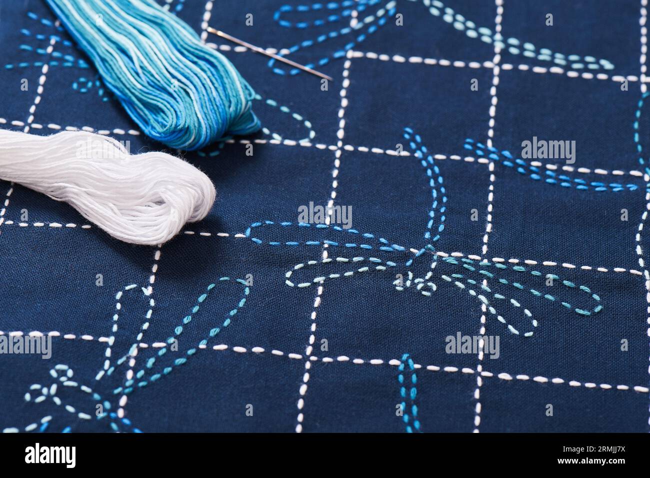 The traditional technique of Japanese embroidery is sashiko