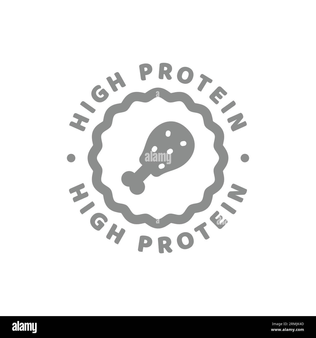High protein food vector label. Sticker for protein shake or powder. Stock Vector