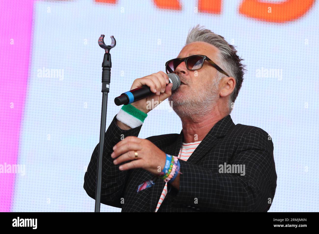 Henley-on-Thames, United Kingdom. 20th Aug, 2023. Gary Daly of China Crisis at the Second day of Rewind South 80s Music Festival 2023. Stock Photo