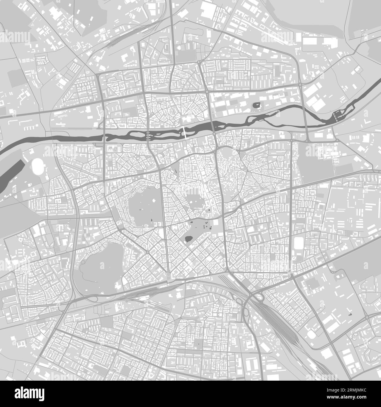 Black and white detailed Plovdiv map with buildings Stock Vector Image ...