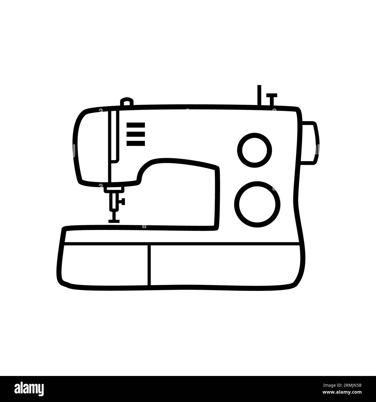 Sewing machine line art vector illustration Stock Photo Alamy