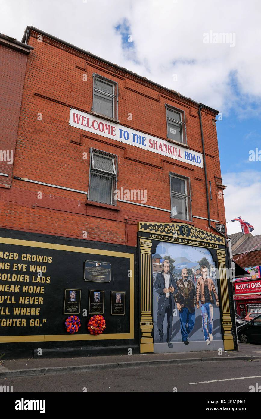 Northern Ireland, Belfast Shankill Road mural, in the north western
