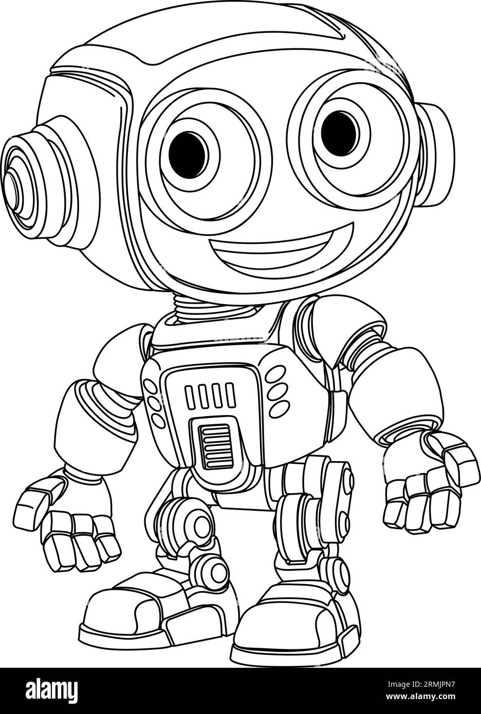 Robot Mascot Cartoon Cute Fun Alien Character Man Stock Vector