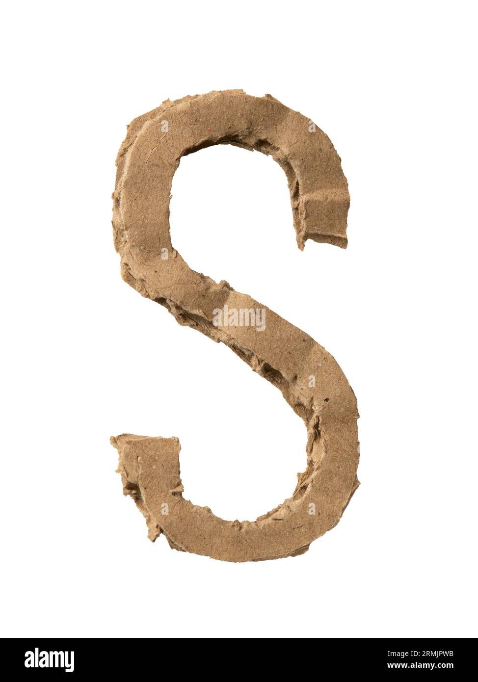 S alphabet cut out of cardboard paper Stock Photo