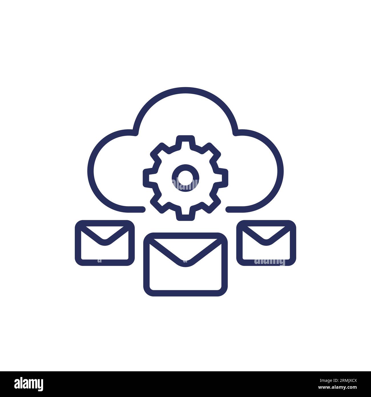 email automation and SaaS line icon Stock Vector