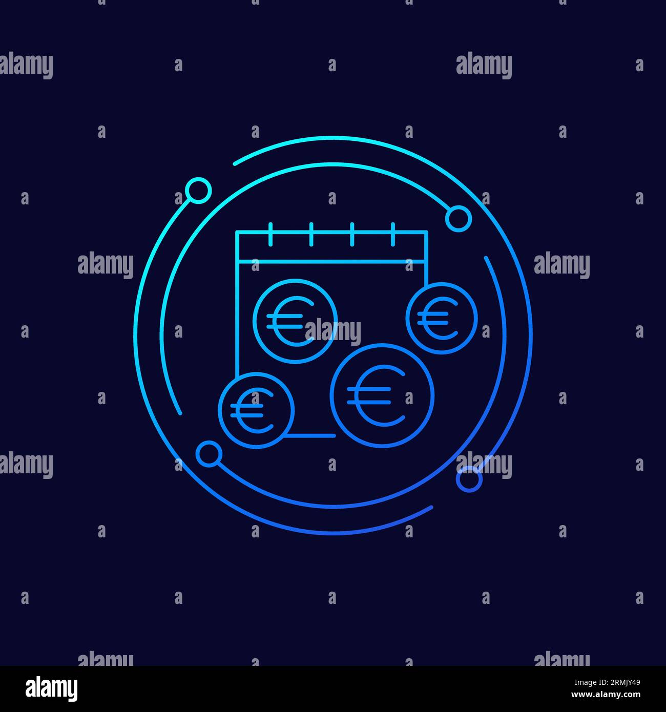payment schedule icon, linear design Stock Vector