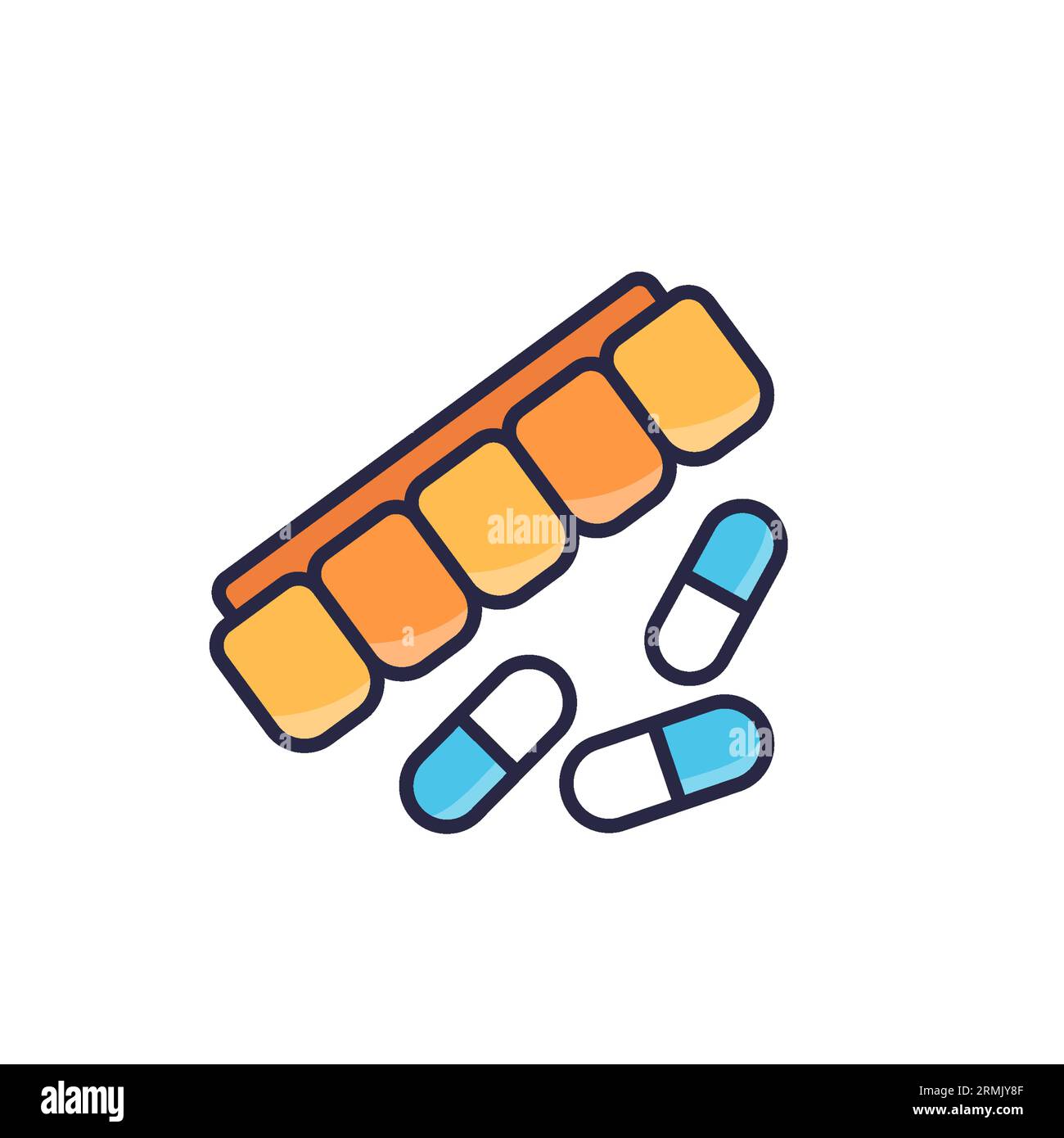 pill organizer, a pillbox icon on white Stock Vector Image & Art Alamy