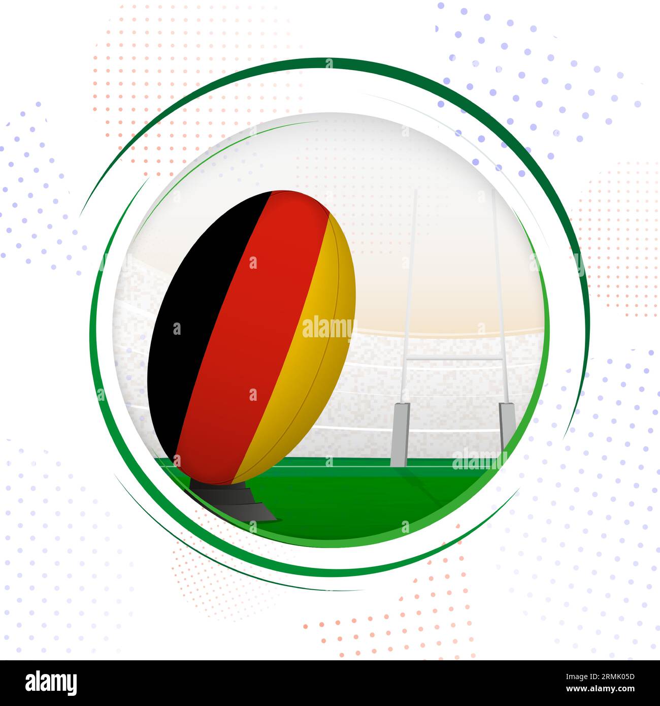 Flag of Germany on rugby ball. Round rugby icon with flag of Germany.  Vector illustration Stock Vector Image & Art - Alamy