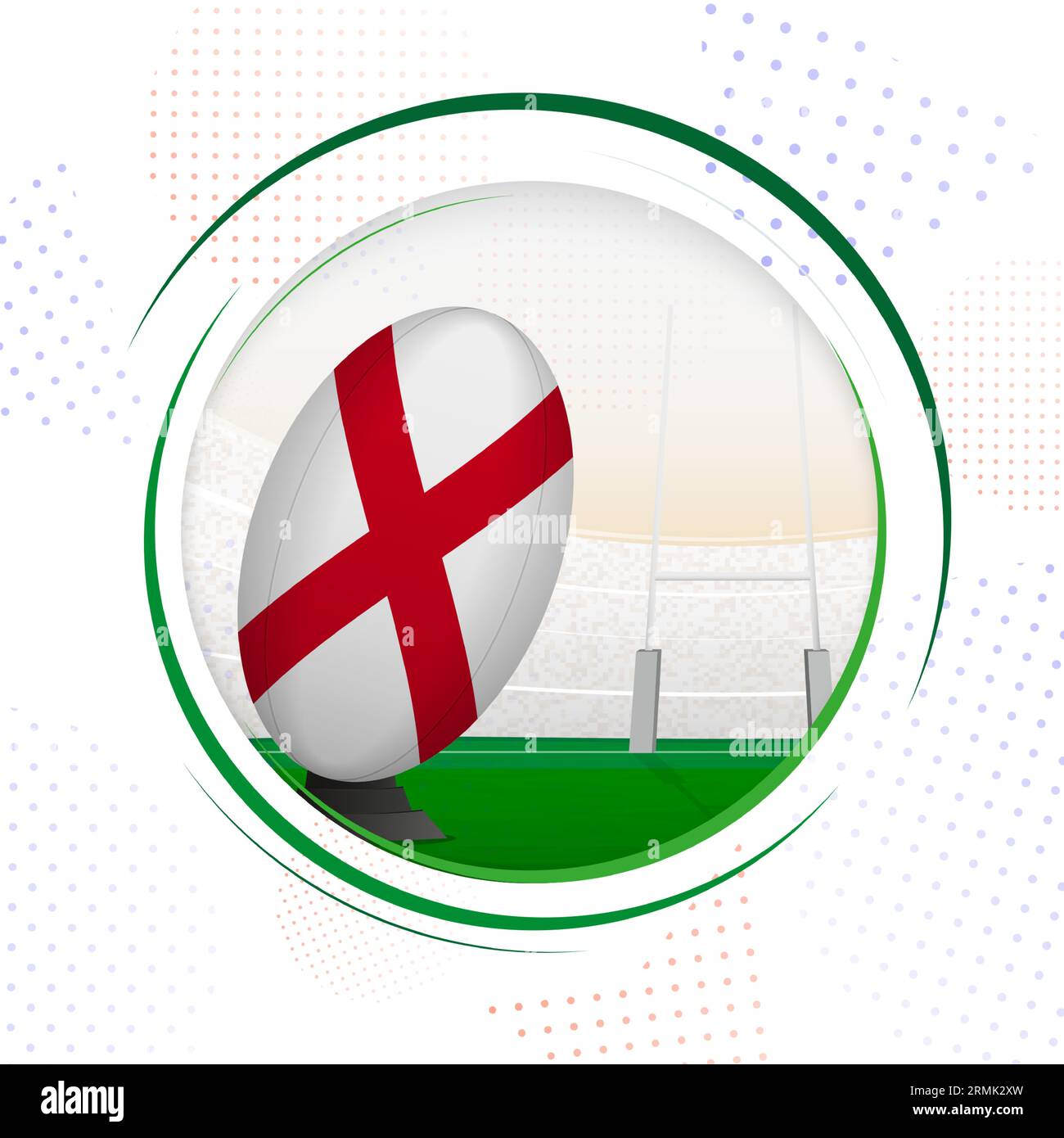 Flag of Alabama on rugby ball. Round rugby icon with flag of Alabama ...