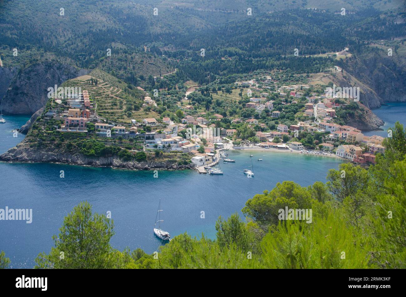 Yacht Greek Island Hopping Lefkada and Ithaca in the Ionian sea Stock