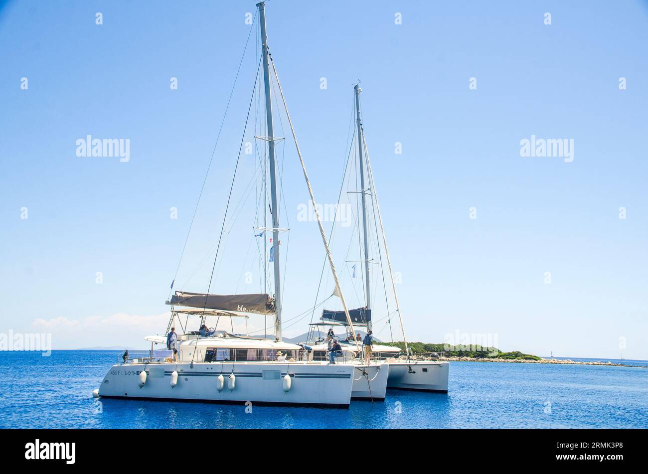 Sail Yachts in the Ionian sea Stock Photo