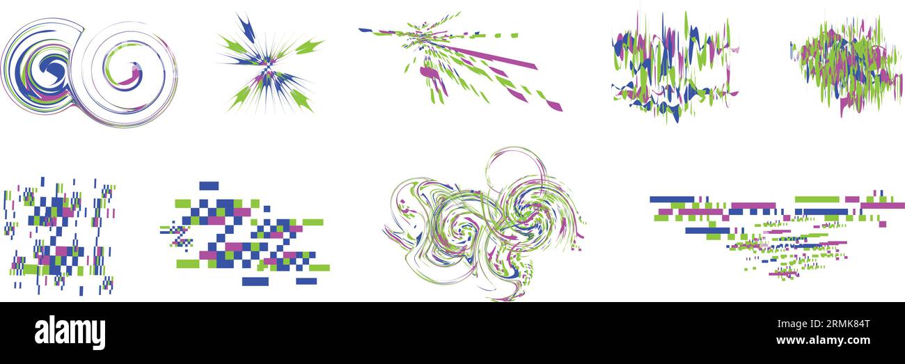 Tv glitch effect set Cut Out Stock Images Pictures Alamy