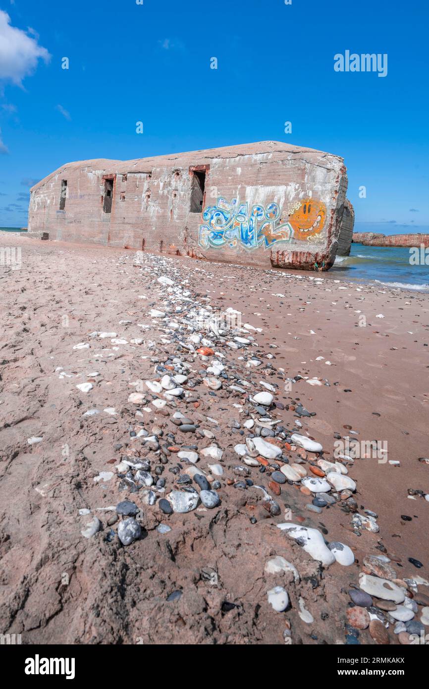 Bunkers on the beach, relics of the Atlantic Wall from World War 2 ...