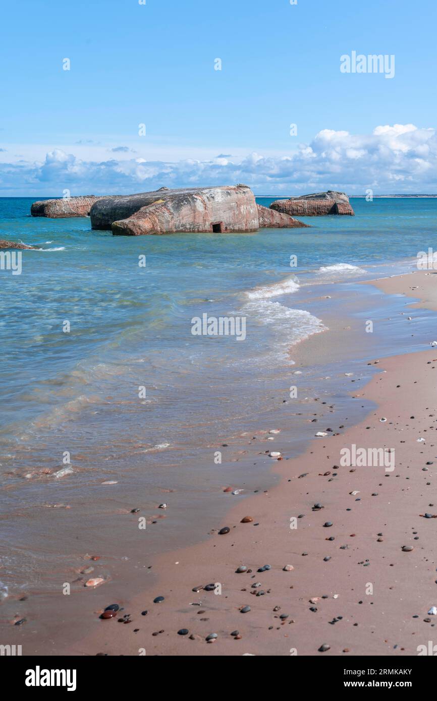 Bunkers on the beach, relics of the Atlantic Wall from World War 2 ...