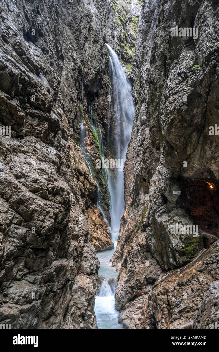 Hammersbach Waterfall, Hammersbach flows through Hoellentalklamm, near Garmisch ...