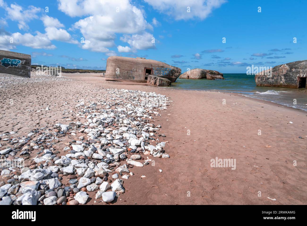 Bunkers on the beach, relics of the Atlantic Wall from World War 2 ...