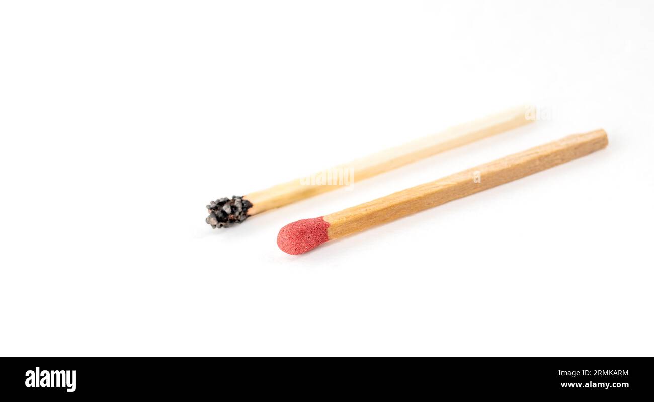 Fire matches on white. Red phosphorus heads Stock Photo Alamy