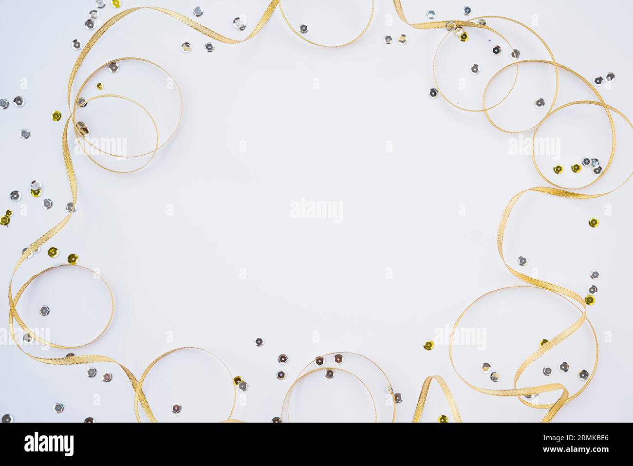 Decorative ribbon near colourful confetti Stock Photo Alamy