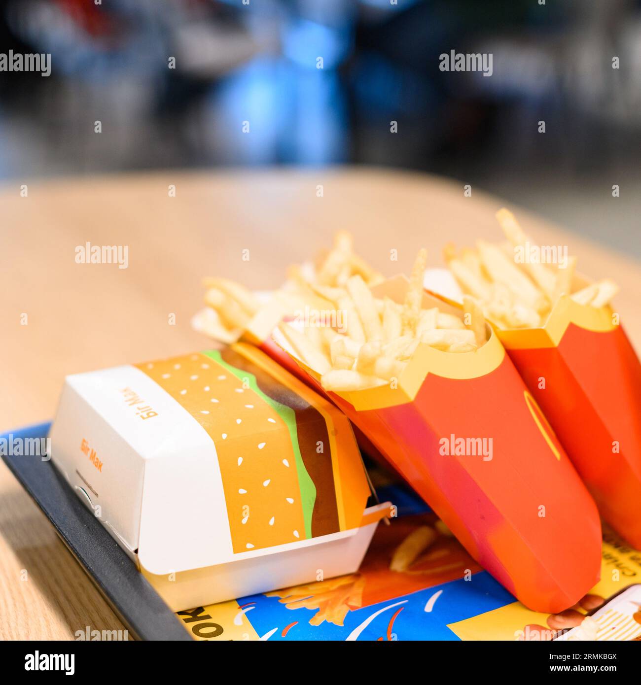 IvanoFrankivsk, Ukraine, June 7, 2023 prepared and packaged Big Mac