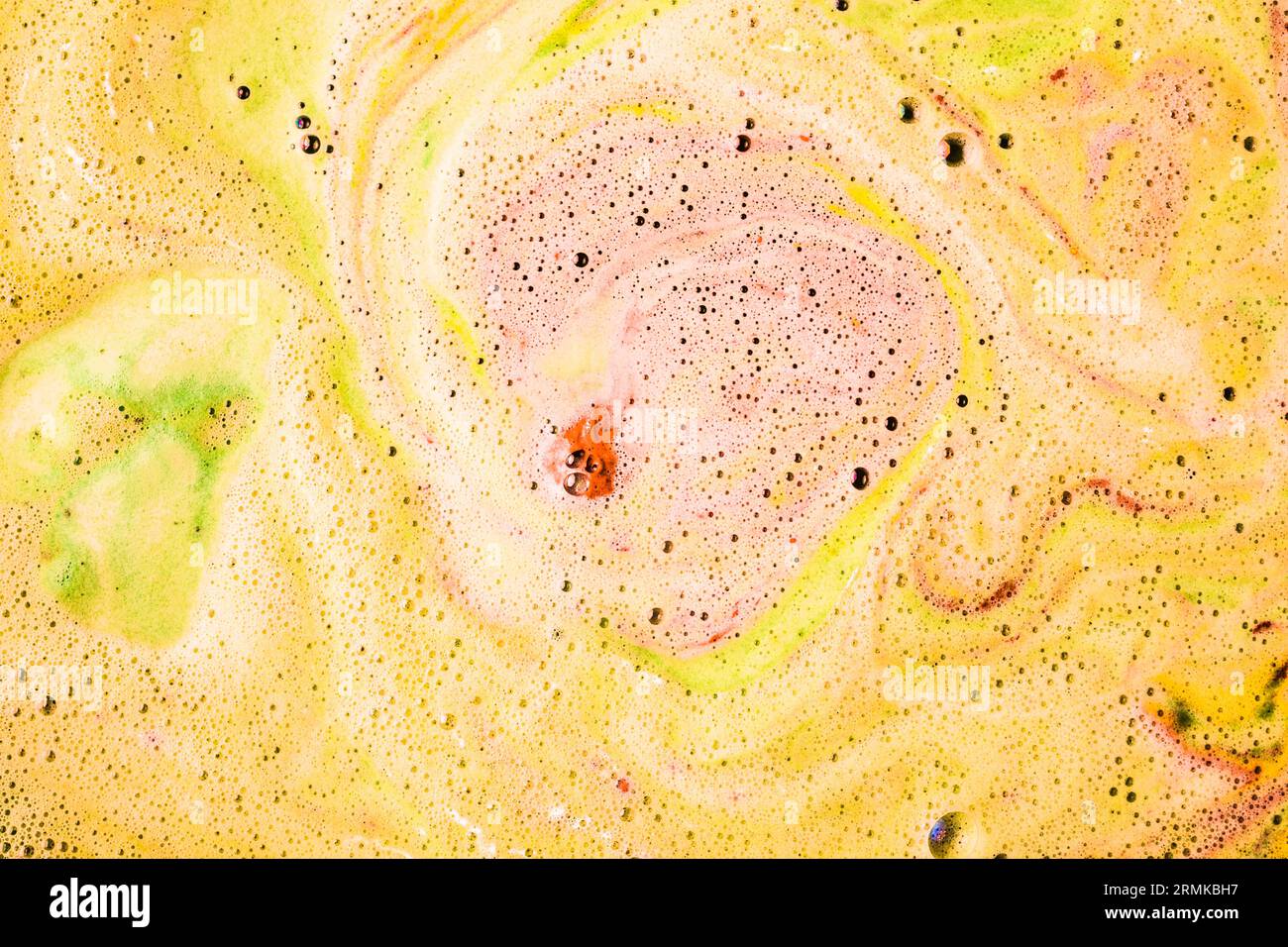Foam bubbles form surface bath bomb dissolve water Stock Photo Alamy