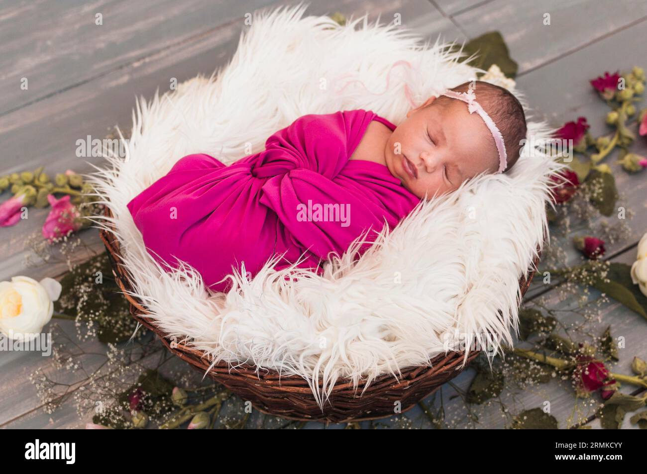 Small baby pink blanket Stock Photo