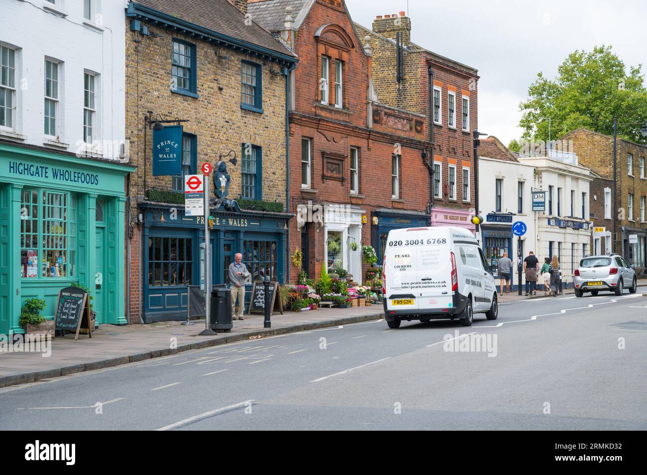 People out and about in Highgate Village on Highgate High Street. London N6, England, UK Stock Photo