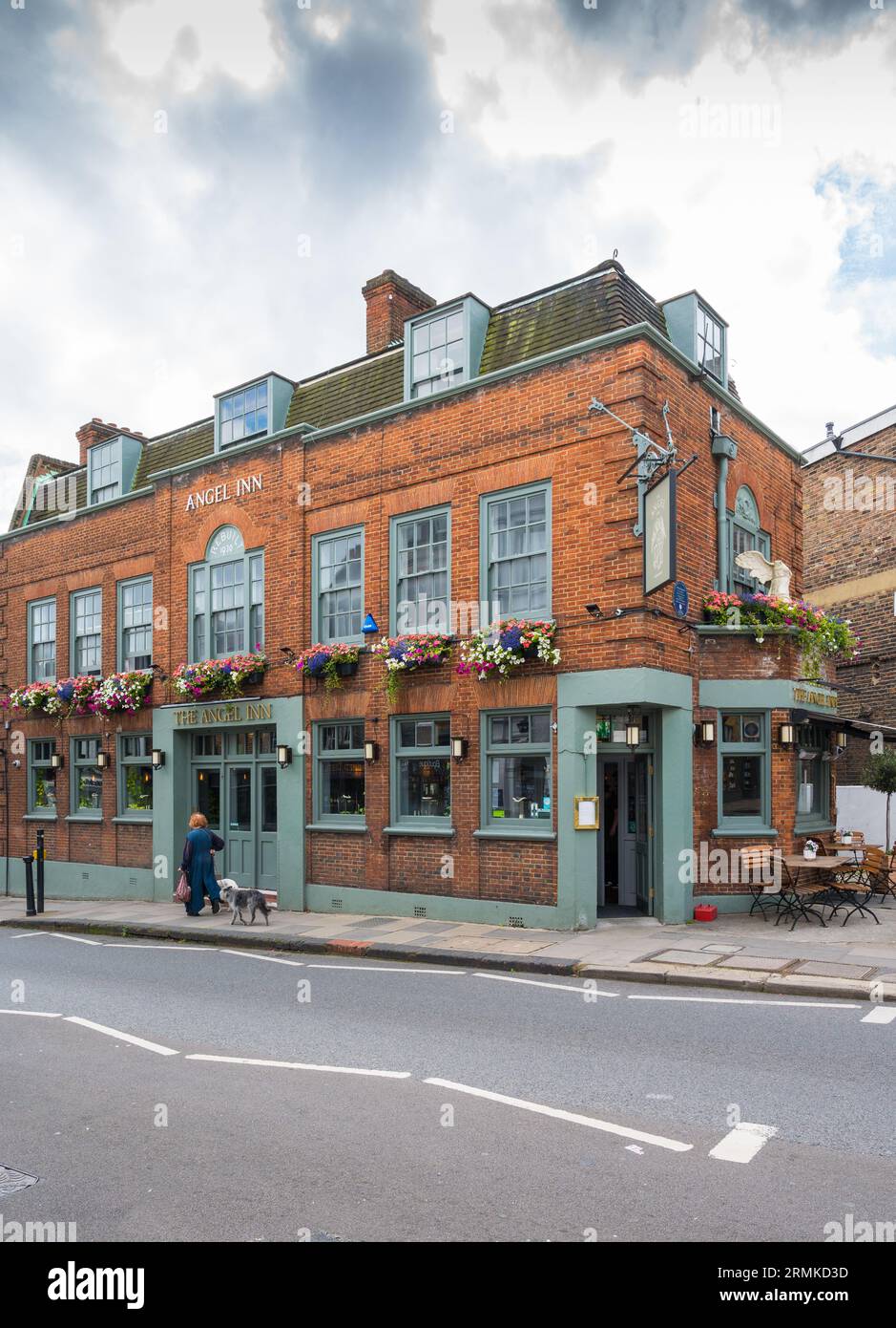 The Angel Inn pub and restaurant on Highgate High Street, Highgate Village, London, England, UK Stock Photo