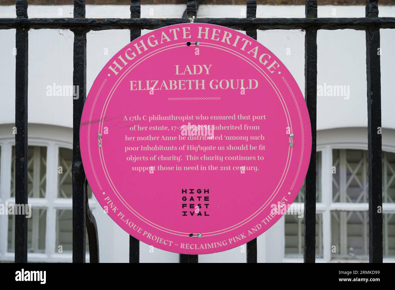 Highgate Pink Plaques Project honouring the lives of notable Highgate women. Highgate, London N6 England, UK Stock Photo