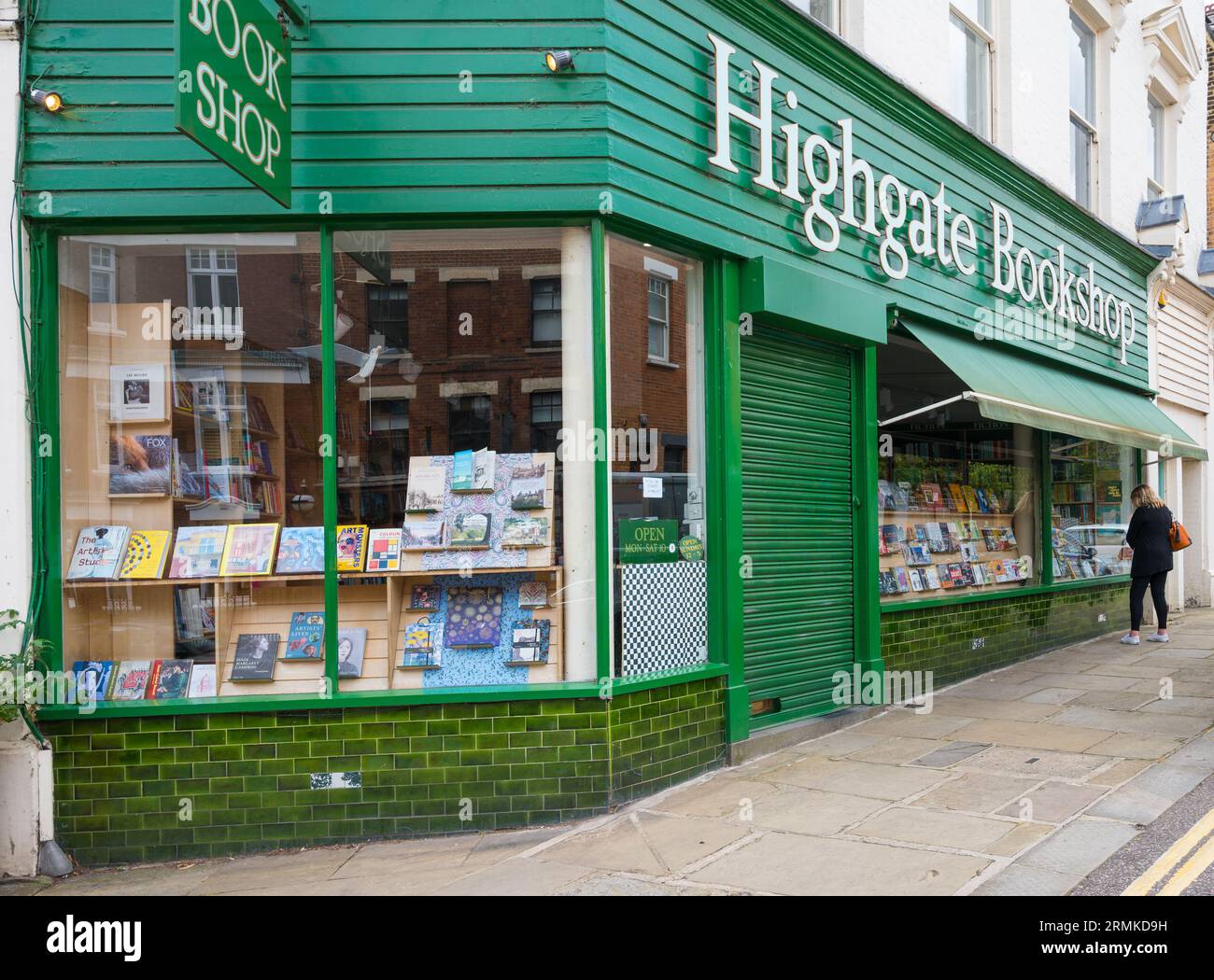 Highgate Bookshop in Highgate High Street, Highgate Hill, London, England, UK Stock Photo