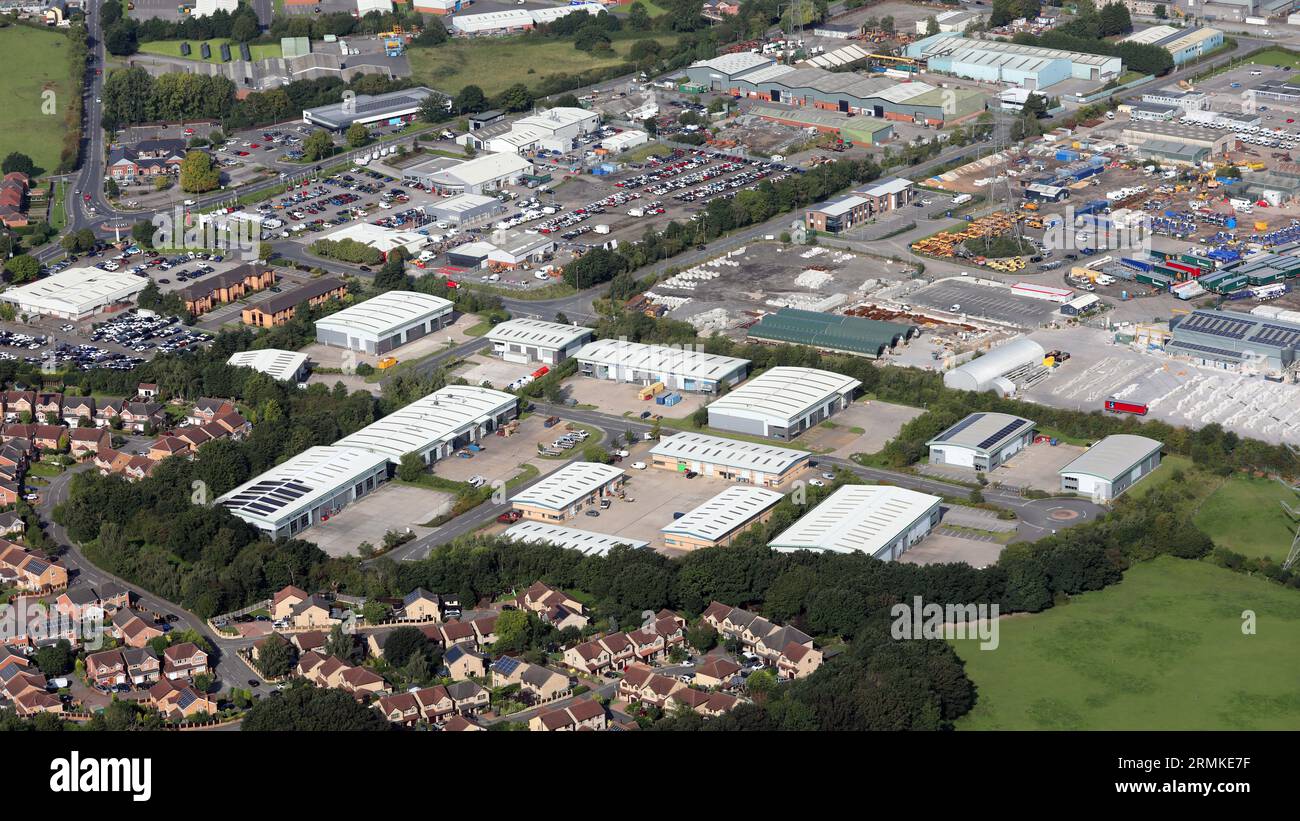aerial view of Zenith Park Business park, Barnsley, South Yorkshire Stock Photo