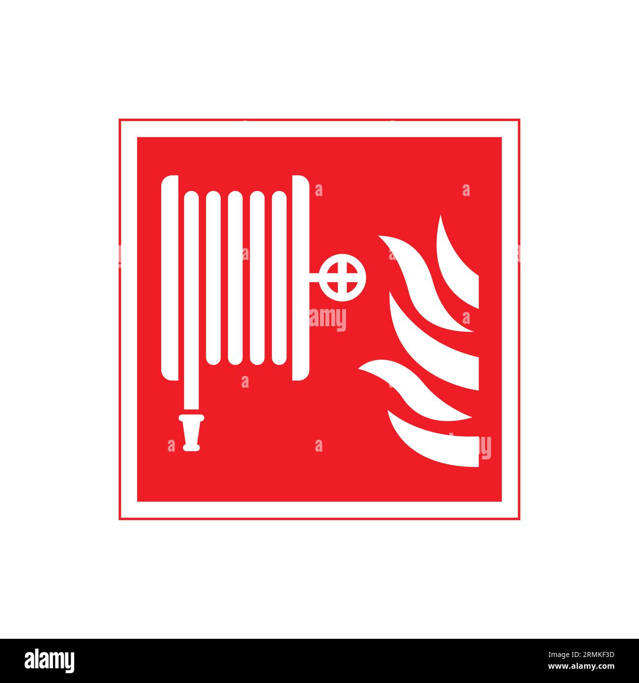 simple classic red fire hose reel sign icon symbol vector isolated