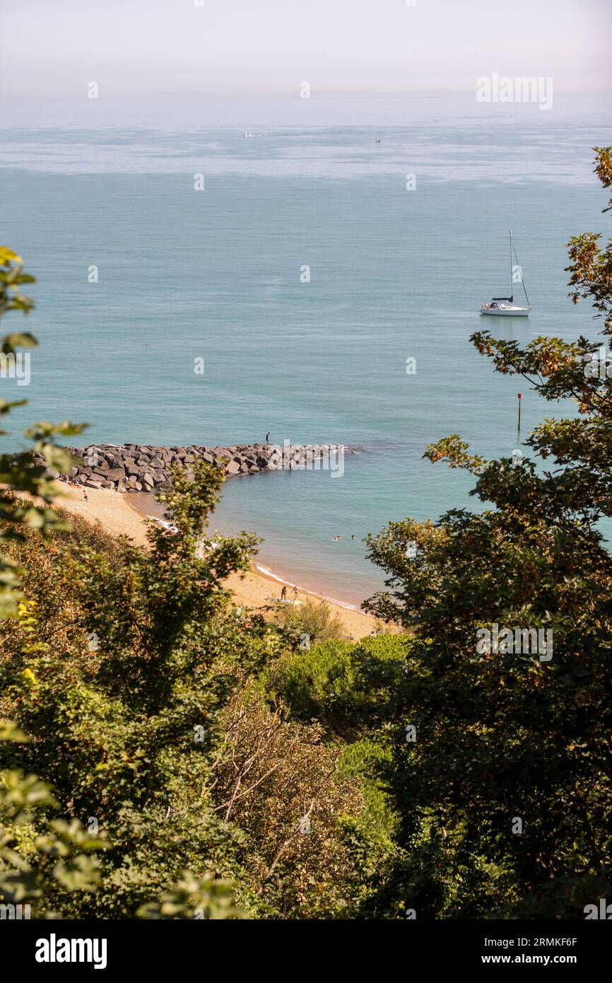 View from the Leas Folkestone of Mermaid Beach Kent England UK Stock Photo