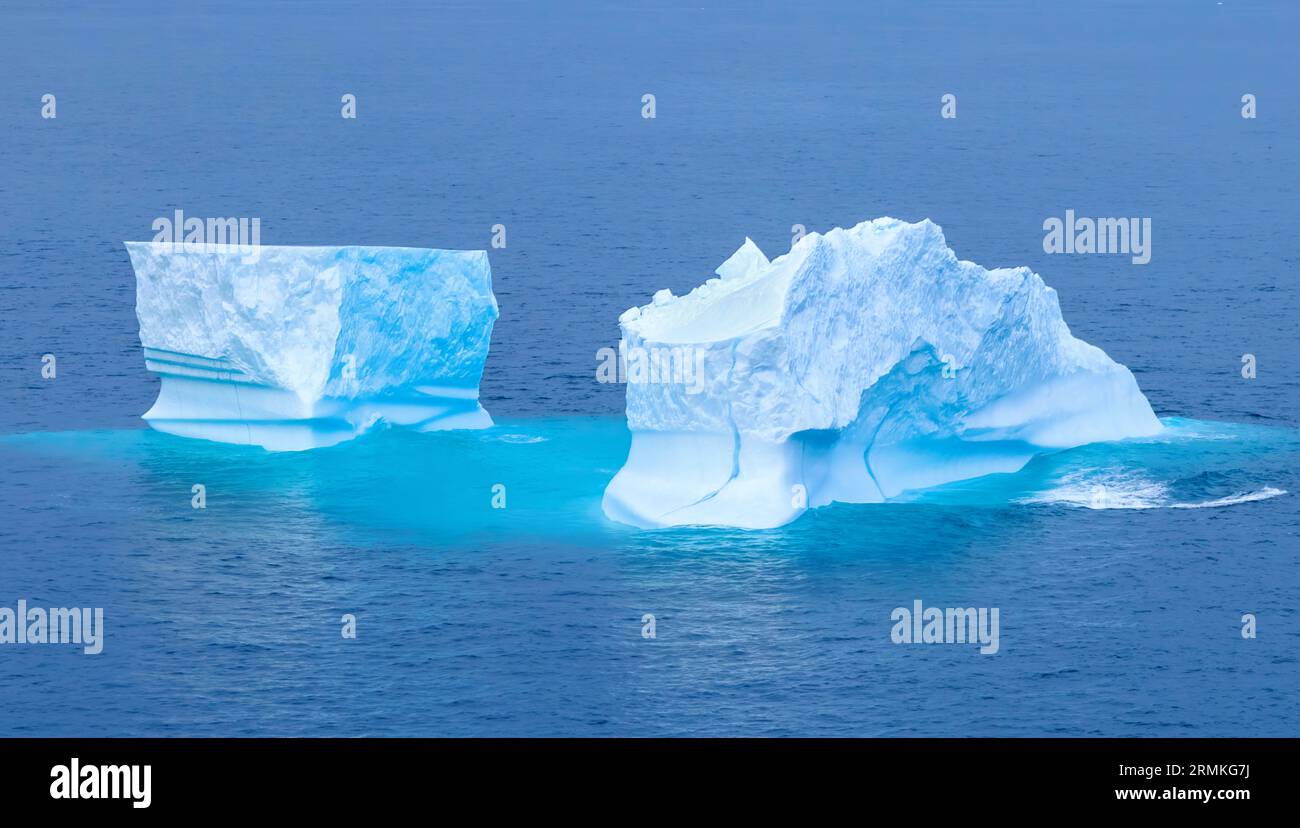 Iceberg seen from cruise ship vacation near Greenland coast in Arctic circle near Ilulissat Disko Bay. Stock Photo