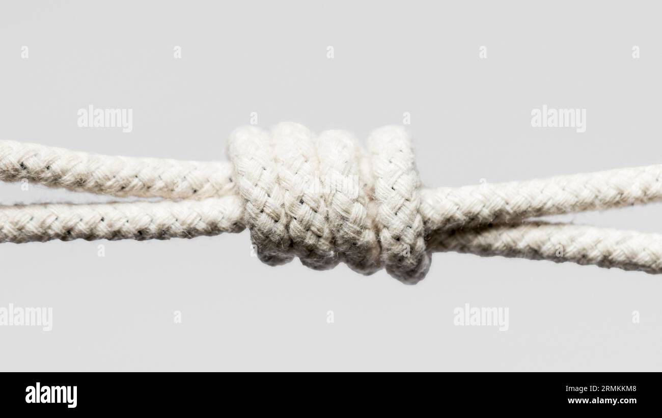 Twisted cotton rope front view Stock Photo - Alamy