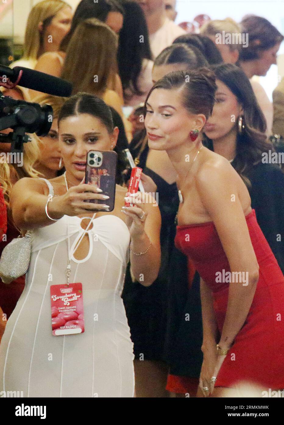New York, NY, USA. 28th Aug, 2023. Hailey Bieber launches Strawberry