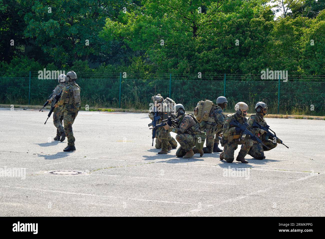 Bundeswehr soldiers during a demonstration, Bundeswehr Day, Munich, Bavaria, Germany Stock Photo