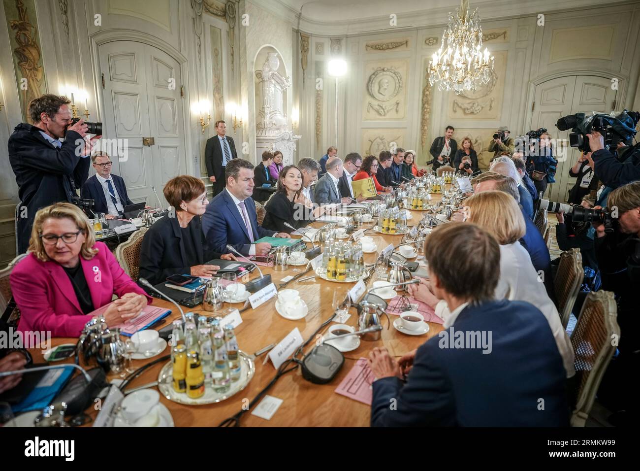 Meseberg, Germany. 29th Aug, 2023. The federal cabinet with Chancellor ...