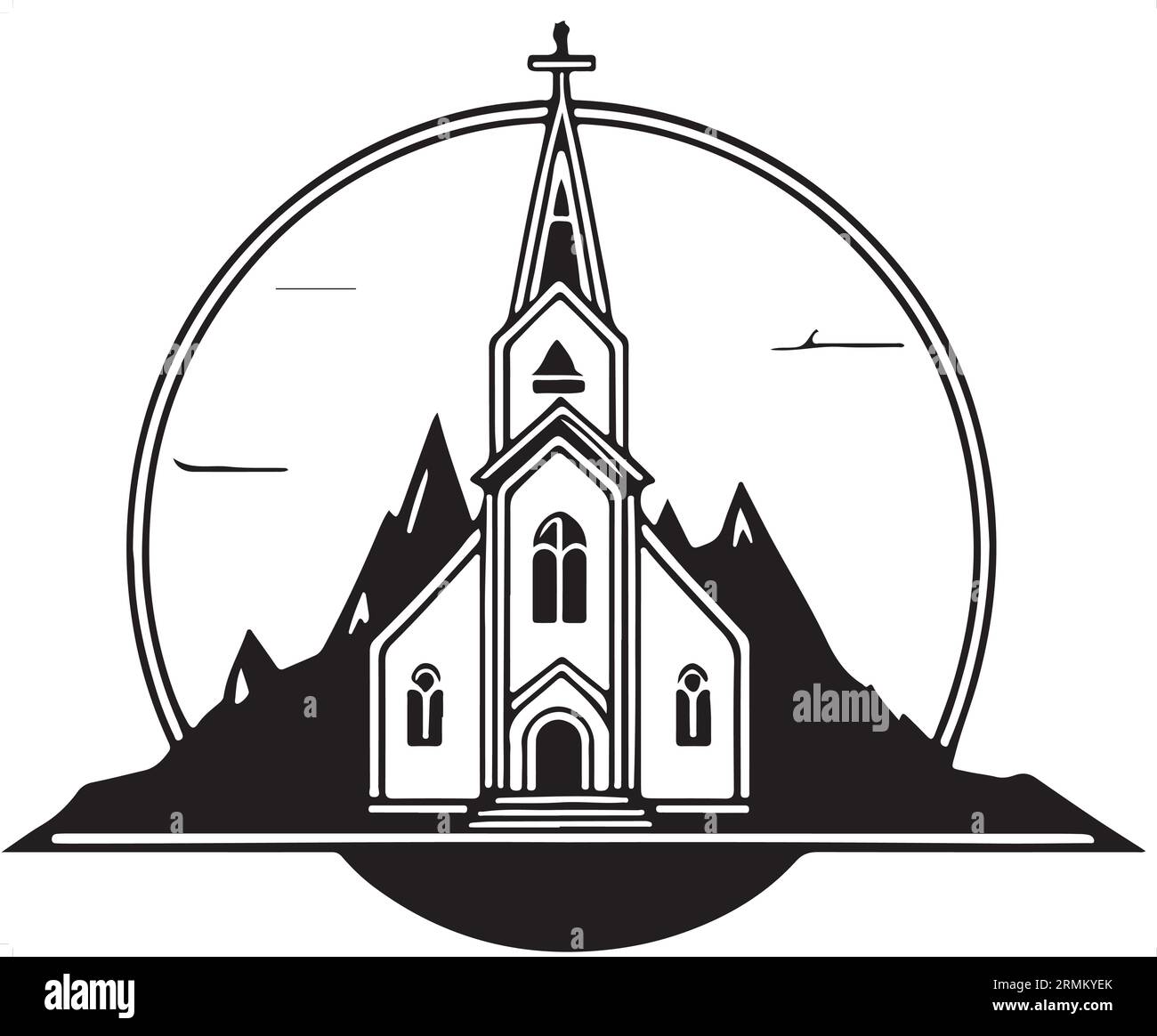 Awesome and lovely Christian Church vector art Stock Vector