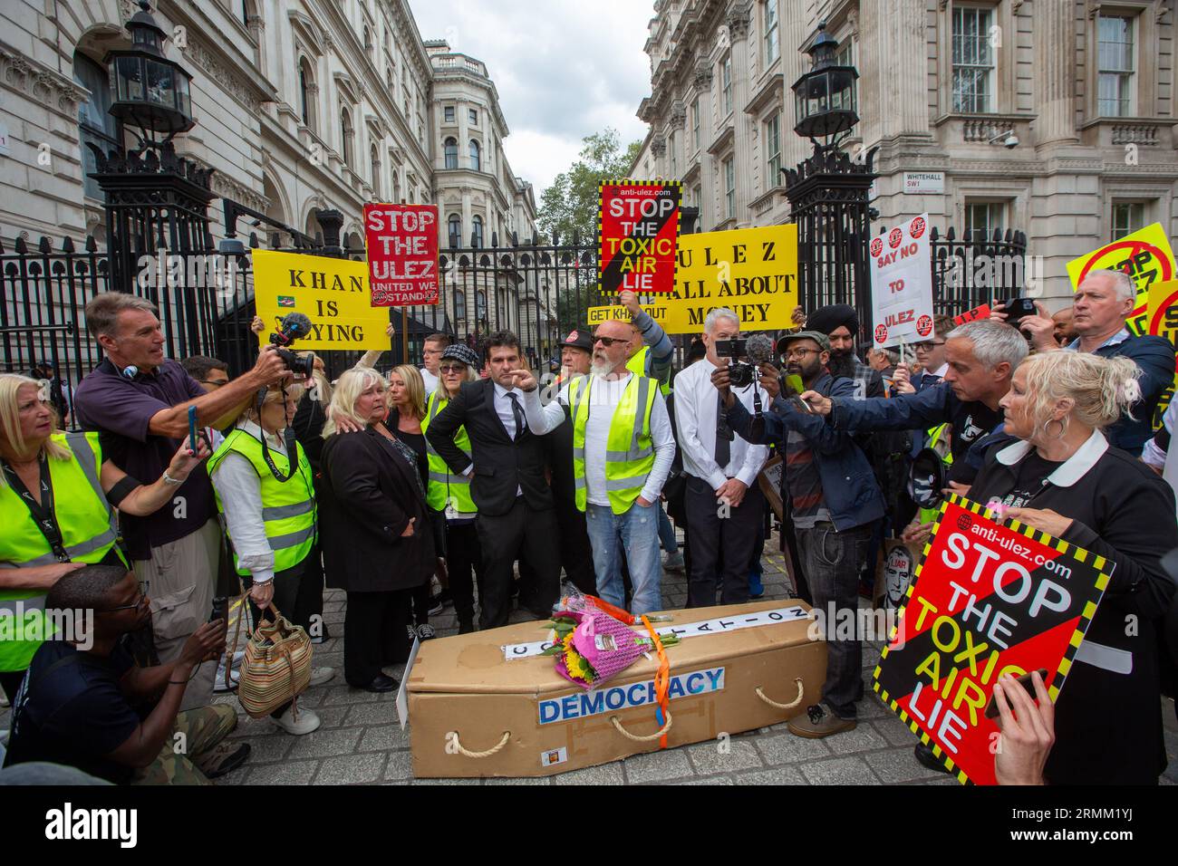 London, England, UK. 29th Aug, 2023. Activists protest Ultra Low